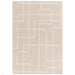 Ada Modern Plain Geometric Ivory Hi-Low Loop Linear Path Hand-Woven Ribbed Textured Wool Sand/Beige Rug