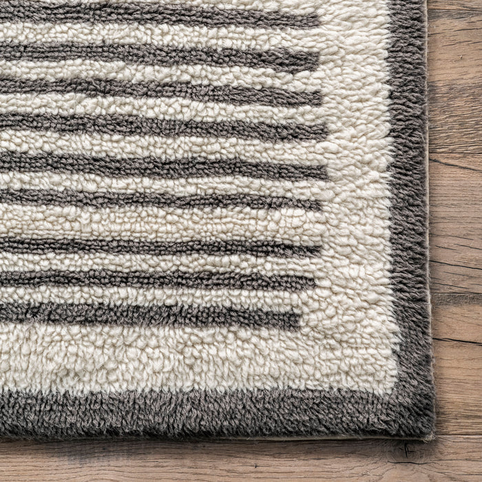 Addison Washable Wool Pinstripe Rug v slonovine 160x230 cm