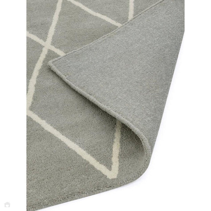 Albany Diamond Modern Geometric Hand-Woven Wool Grey Silver/Cream Rug