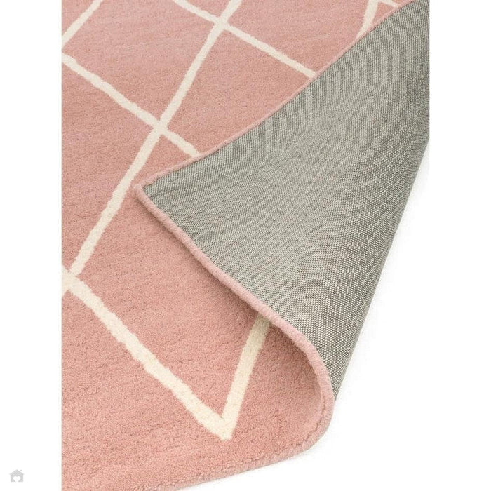 Albany Diamond Modern Geometric Hand-Woven Wool Light Dusty Pink/Cream Rug