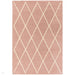 Albany Diamond Modern Geometric Hand-Woven Wool Light Dusty Pink/Cream Rug