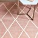 Albany Diamond Modern Geometric Hand-Woven Wool Light Dusty Pink/Cream Rug