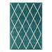 Albany Diamond Modern Geometric Hand-Woven Wool Teal/Cream Rug