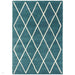 Albany Diamond Modern Geometric Hand-Woven Wool Teal/Cream Rug