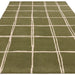 Albany Grid Modern Geometric Hand-Woven Wool Olive/Cream Rug