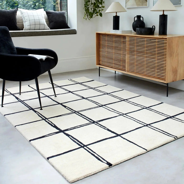 Albany Grid Monochrome Rug