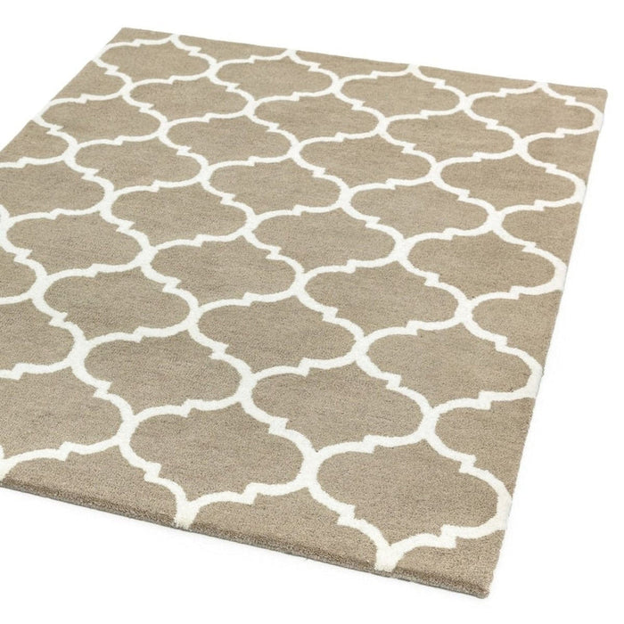 Albany Ogee Modern Geometric Hand-Woven Wool Camel Rug