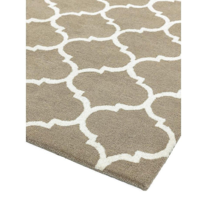 Albany Ogee Modern Geometric Hand-Woven Wool Camel Rug