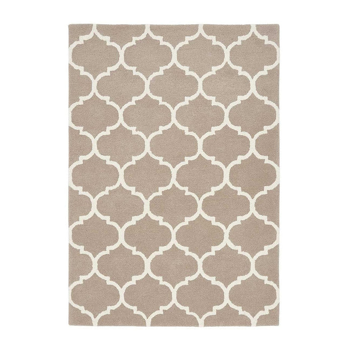 Albany Ogee Modern Geometric Hand-Woven Wool Camel Rug