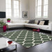 Albany Ogee Modern Geometric Hand-Woven Wool Green Rug