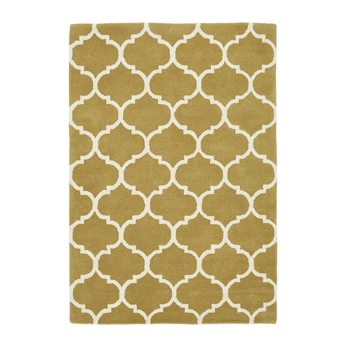 Albany Ogee Modern Geometric Hand-Woven Wool Ochre Rug