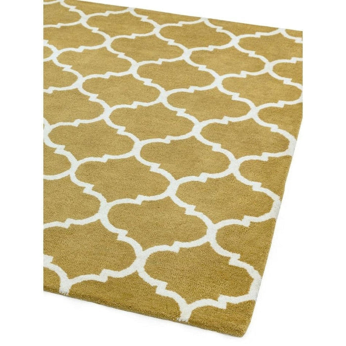 Albany Ogee Modern Geometric Hand-Woven Wool Ochre Rug