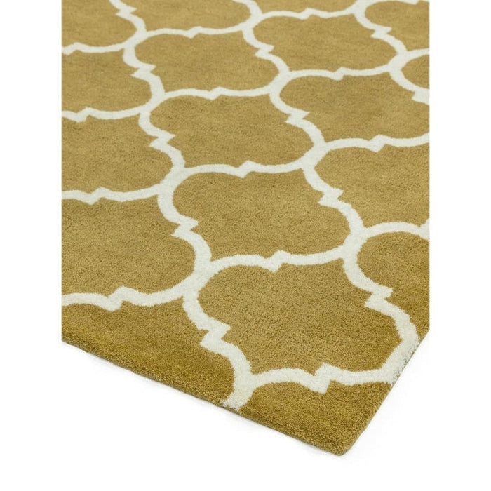 Albany Ogee Modern Geometric Hand-Woven Wool Ochre Rug