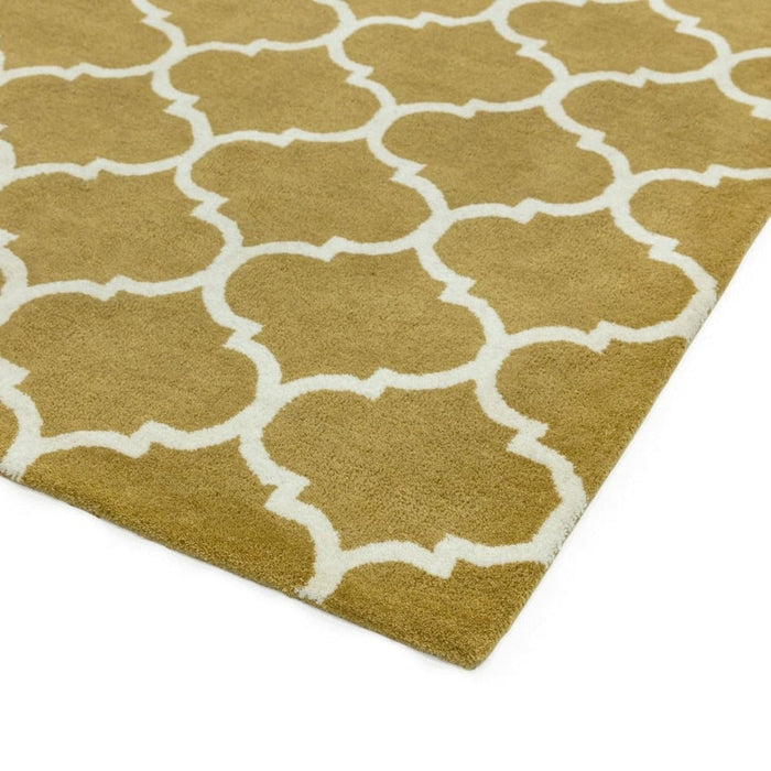 Albany Ogee Modern Geometric Hand-Woven Wool Ochre Rug