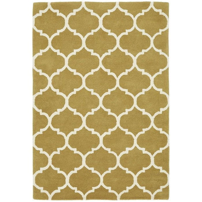 Albany Ogee Modern Geometric Hand-Woven Wool Ochre Rug