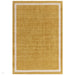 Albi Modern Plain Border Hand-Woven Textured Wool Low Flat Pile Ochre Rug