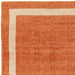 Albi Modern Plain Border Handvävd texturerad ull Låg platt lugg Orange löpare