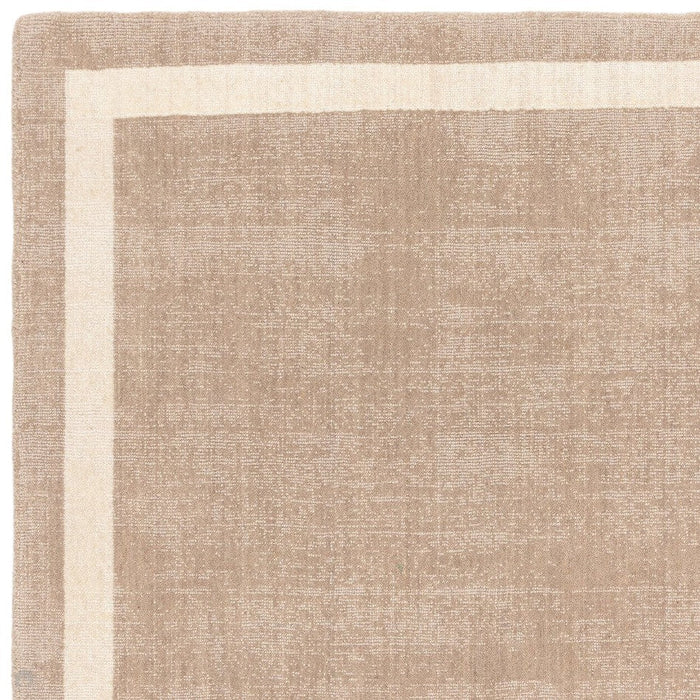 Albi Modern Plain Border Hand-Woven Textured Wool Low Flat Pile Sand Rug