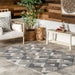 Alianna Grey Tiled Indoor Outdoor Area Rug 120x180 cm