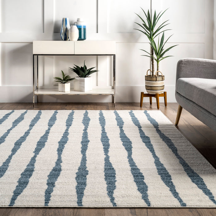 Alice Ebbing Blue Striped Area Rug 160x230 cm