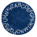 Alphabet Washable Area Rug for Nursery in Navy Color