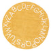 Alphabet Washable Area Rug for Nursery in Yellow Color