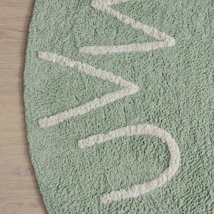 Alphabet Washable Rug for Nursery Mint Green 120x160 cm