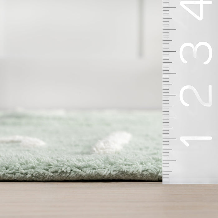 Alphabet Washable Rug for Nursery Mint Green 120x160 cm