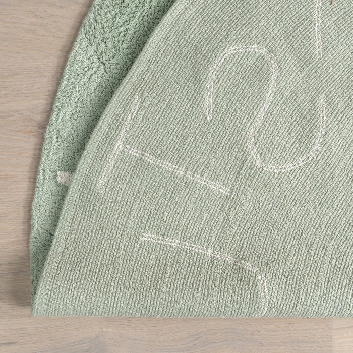 Alphabet Washable Rug for Nursery Mint Green 120x160 cm