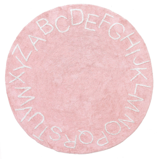 Alphabet Washable Rug for Nursery in Pink 100 cm x 150 cm