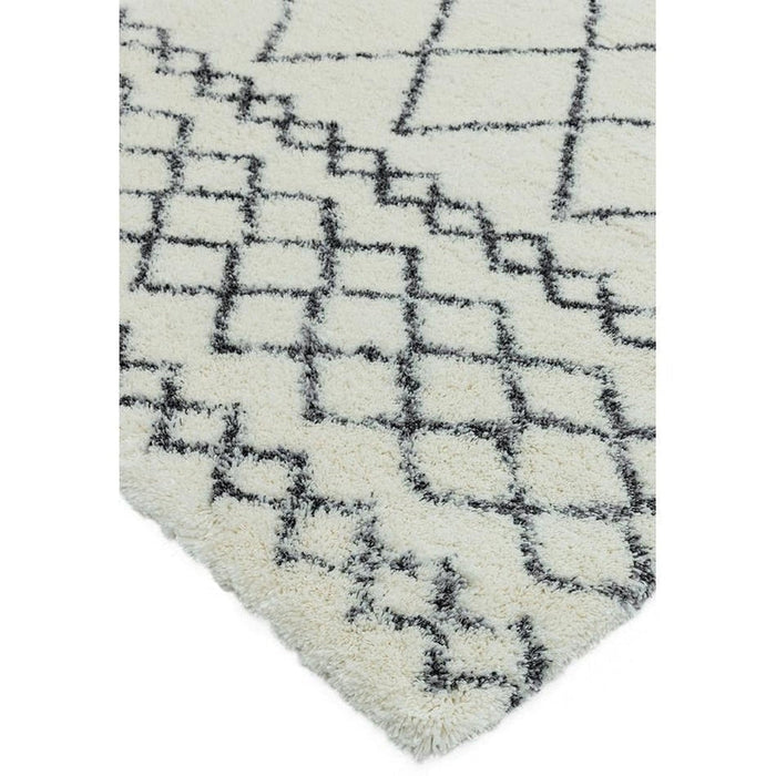 Alto AL02 Modern Moroccan Berber Soft Plush Boho Shaggy Cream/Grey Rug