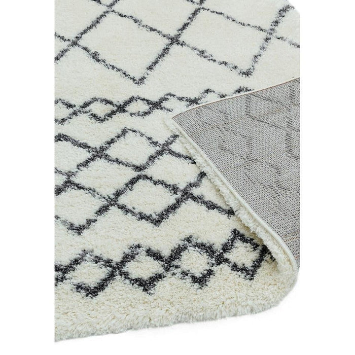 Alto AL02 Modern Moroccan Berber Soft Plush Boho Shaggy Cream/Grey Runner