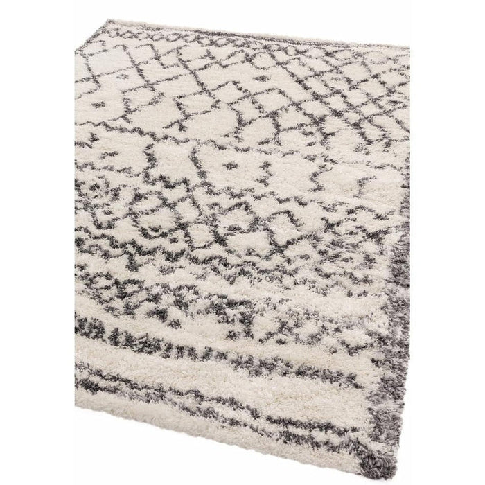 Alto AL04 Modern Moroccan Berber Soft Plush Boho Shaggy Cream/Grey Rug