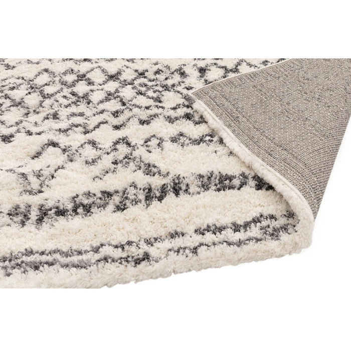 Alto AL04 Modern Moroccan Berber Soft Plush Boho Shaggy Cream/Grey Rug