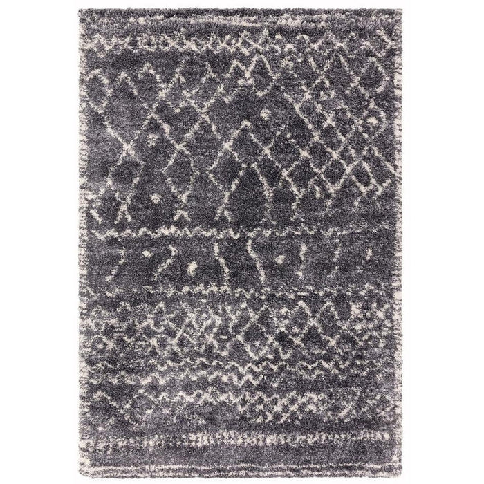 Alto AL05 Modern Moroccan Berber Soft Plush Boho Shaggy Grey/Cream Rug