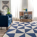 Alyssa Blue Wool Trellis Area Rug 170cm