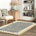 Amani Yellow Wool Banded Area Rug 150x90 cm