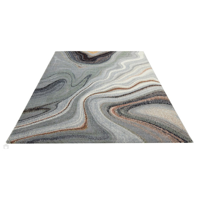 Amara AMA104 Modern Abstract Marbled Granite Stone High-Density Soft-Touch Polyester Sage/Grey Rug