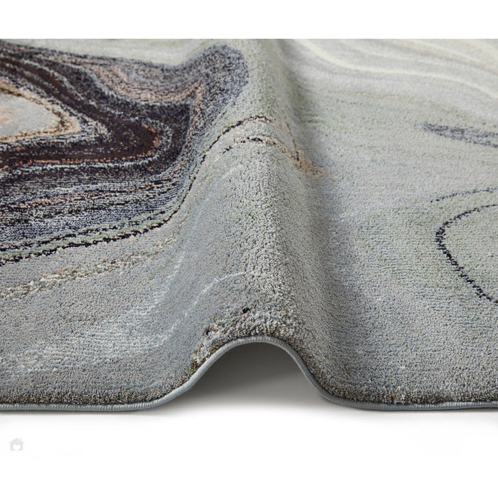 Amara AMA104 Modern Abstract Marbled Granite Stone High-Density Soft-Touch Polyester Sage/Grey Rug