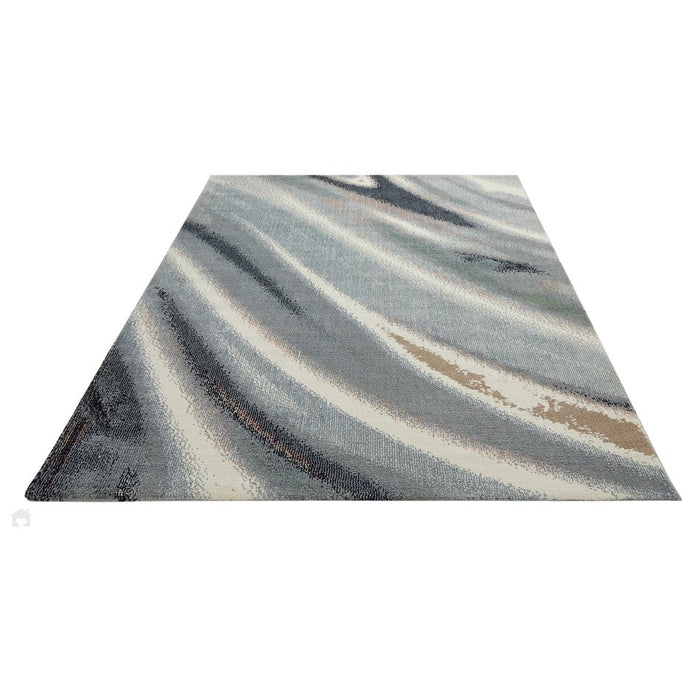 Amara AMA106 Modern Abstract Marbled Granite Stone High-Density Soft-Touch Polyester Ivory/Grey/Blue Rug