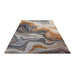 Amara AMA107 Modern Abstract Marbled Granite Stone High-Density Soft-Touch Polyester Blue/Bronze Rug