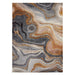 Amara AMA107 Modern Abstract Marbled Granite Stone High-Density Soft-Touch Polyester Blue/Bronze Rug