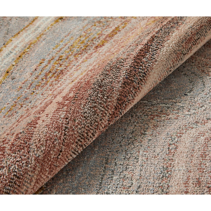 Amara AMA108 Modern Abstract Marbled Granite Stone High-Density Soft-Touch Polyester Blush/Grey Rug