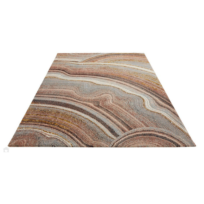 Amara AMA108 Modern Abstract Marbled Granite Stone High-Density Soft-Touch Polyester Blush/Grey Rug