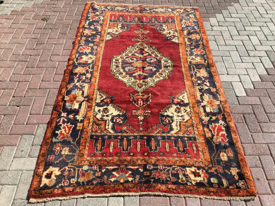 Anatolian Hand Knotted Area Rug 262cm x 154cm Vintage