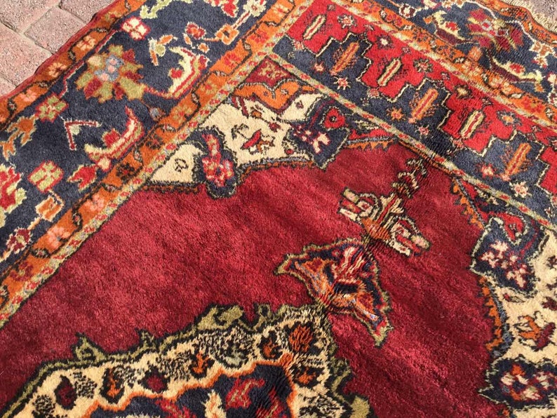 Anatolian Hand Knotted Area Rug 262cm x 154cm Vintage