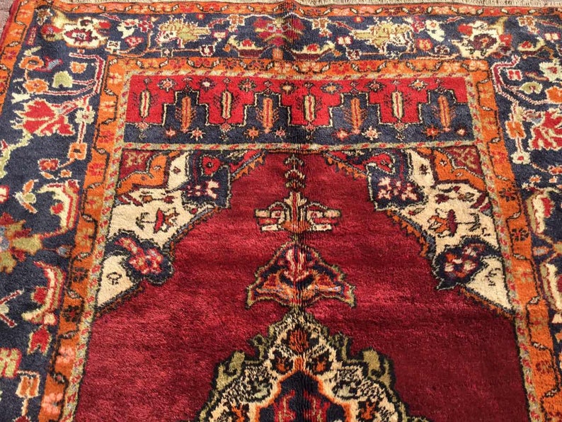 Anatolian Hand Knotted Area Rug 262cm x 154cm Vintage