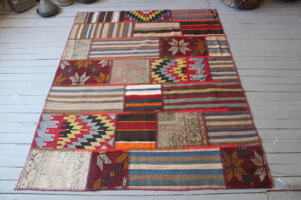 Anatolian Patchwork Kilim Rug 173x213 cm