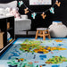 Animal Map Nursery Rug in Baby Blue 120cm x 160cm