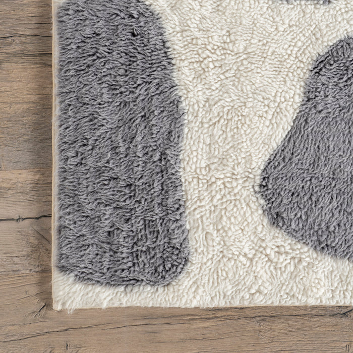 Animal Washable Rug for Kids Room in Grey Color